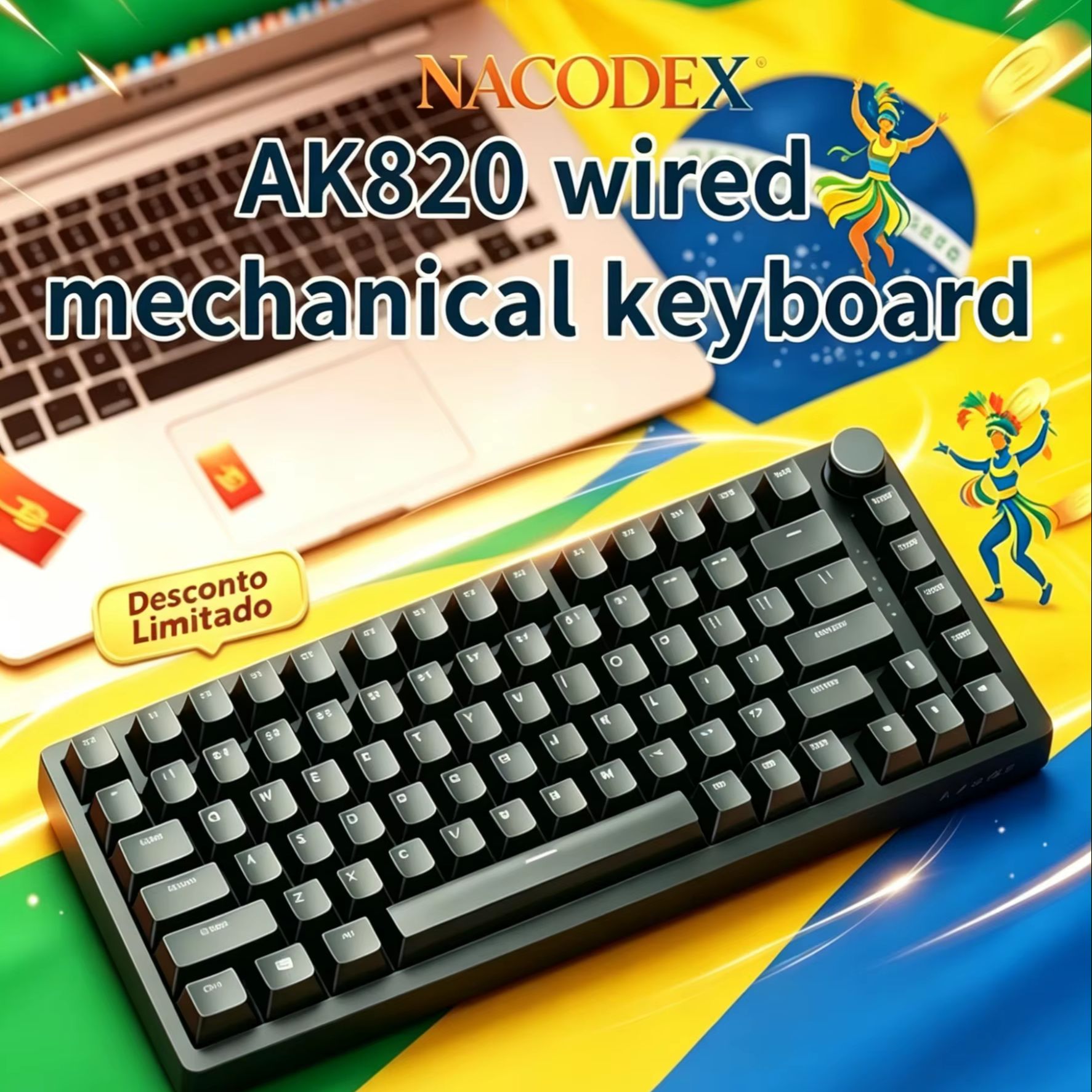 Gaming Keyboard E Yooso - AJAZZ AK820 Przewodowa Klawiatura Mechaniczna z