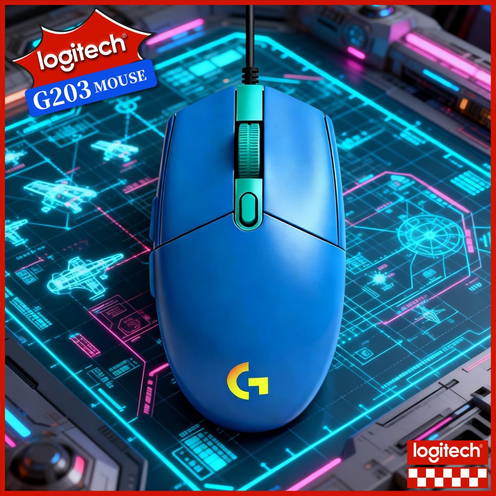 Logitech Mouse G203 - Logitech G203 Przewodowa Mysz Gamingowa z