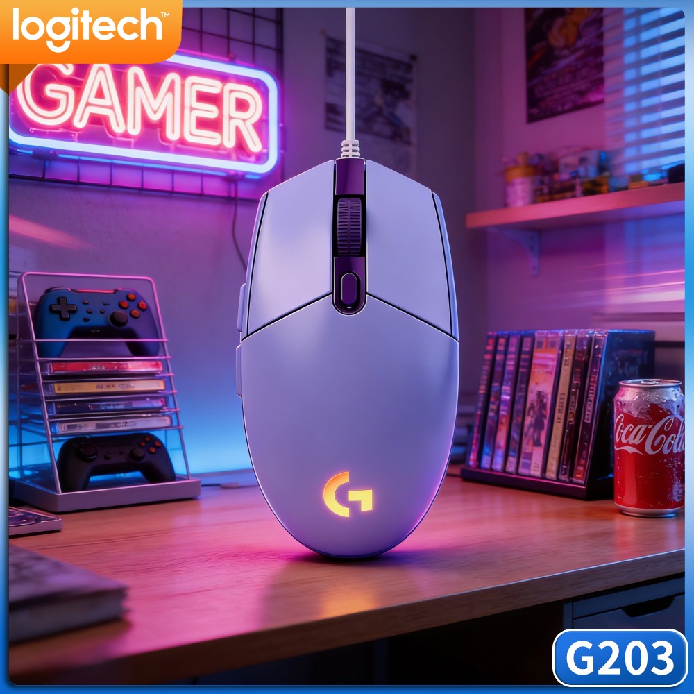 Logitech Mouse G203 - Mysz przewodowa do gier Logitech G203,