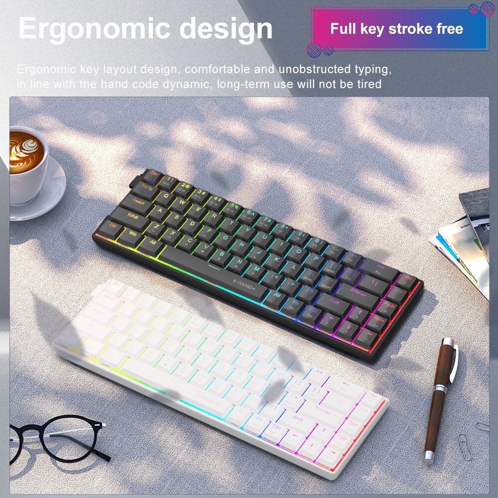 E-YOOSO A68 RGB Mini Slim USB  – Gaming Keyboard E Yooso recenzja i cena