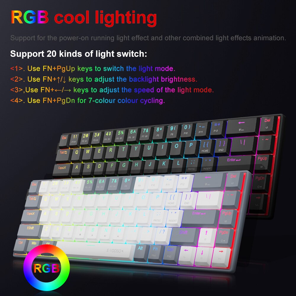 E-YOOSO A68 RGB Mini Slim USB  – Gaming Keyboard E Yooso recenzja i cena