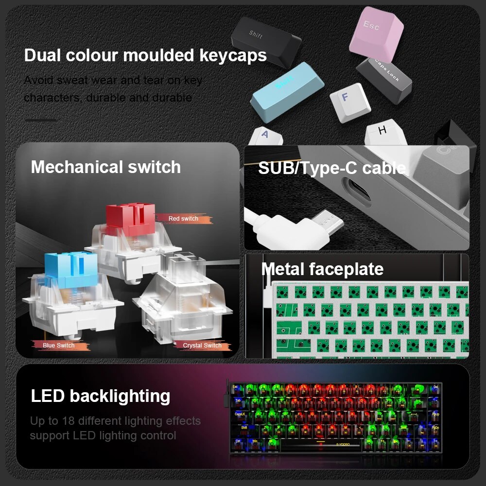 E-YOOSO Z686 USB Mini Slim Mec – Gaming Keyboard E Yooso recenzja i cena