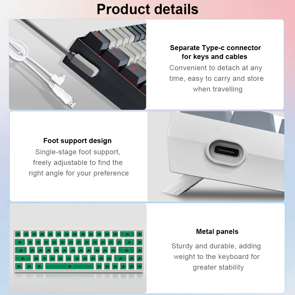 E-YOOSO Z686 RGB USB 60% Mini  – Gaming Keyboard E Yooso recenzja i cena
