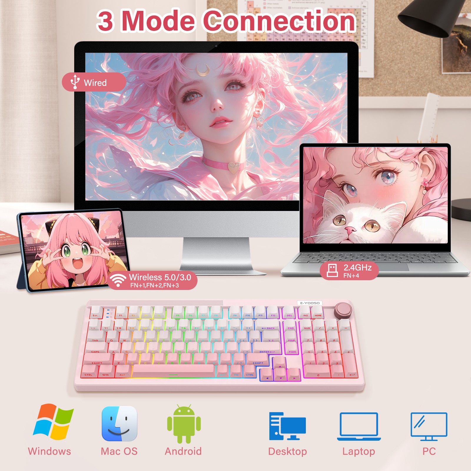 E-YOOSO 98-klawiszowa przewodo – Gaming Keyboard E Yooso recenzja i cena