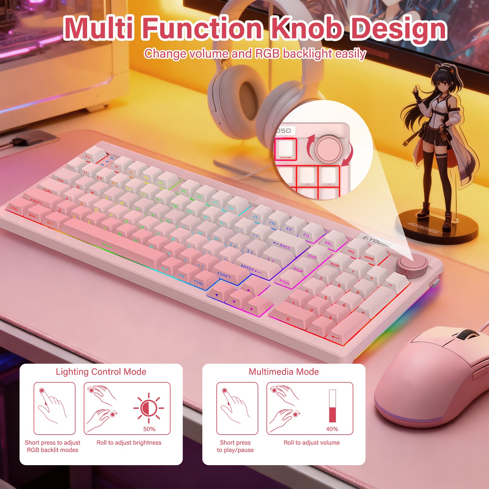 E-YOOSO 98-klawiszowa przewodo – Gaming Keyboard E Yooso recenzja i cena